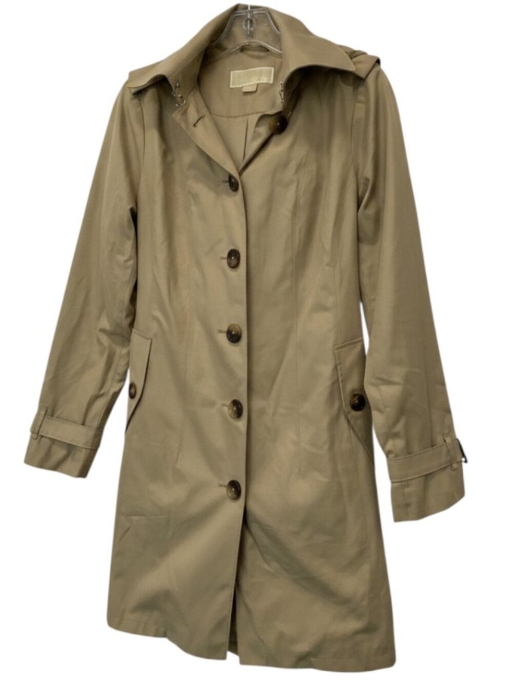 MICHAEL Michael Kors Vintage Tan Raincoat Trench Coat Size S Removable Hood - Picture 3 of 7